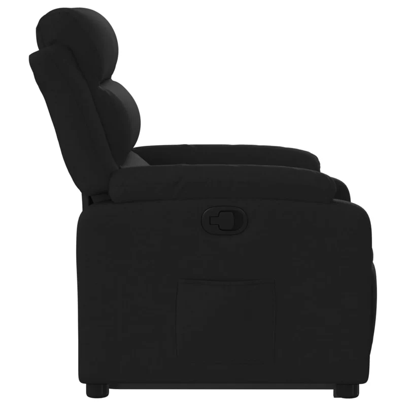 Fauteuil relax TV rembourrage confortable fonction de levage électrique en tissu noir DEC028102
