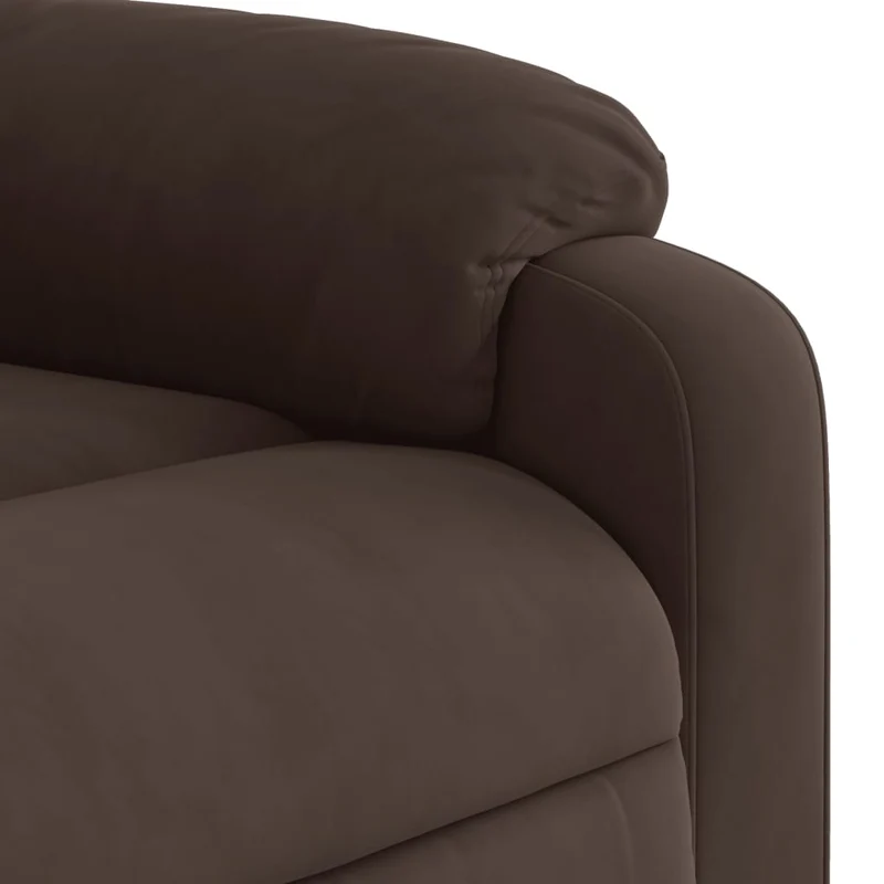 Fauteuil relax TV rembourrage confortable en tissu microfibre marron DEC028062