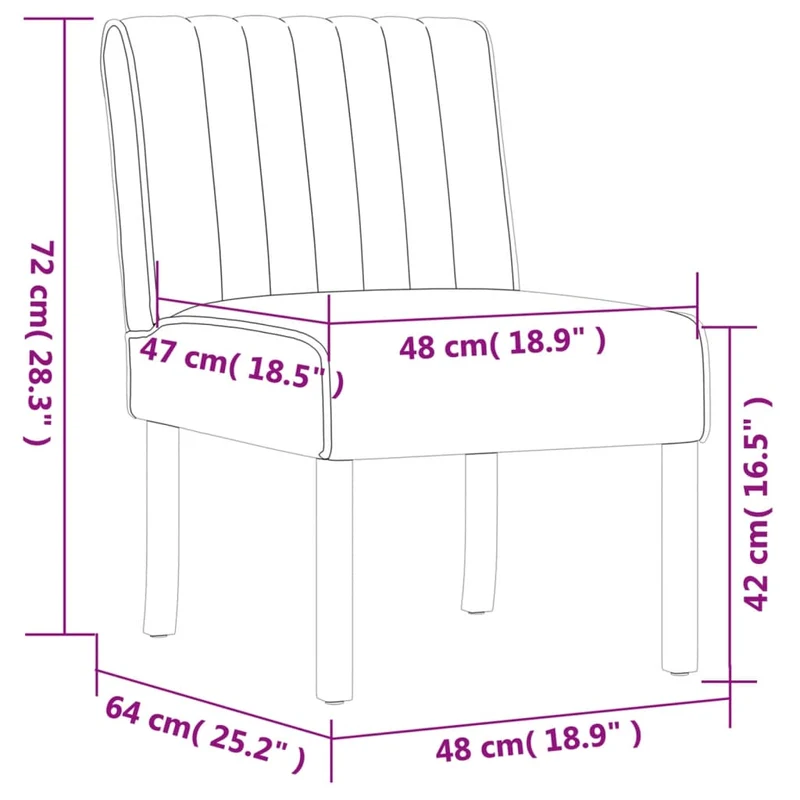 Chaise sans accoudoirs en velours vert foncé avec coutures verticales DEC026279