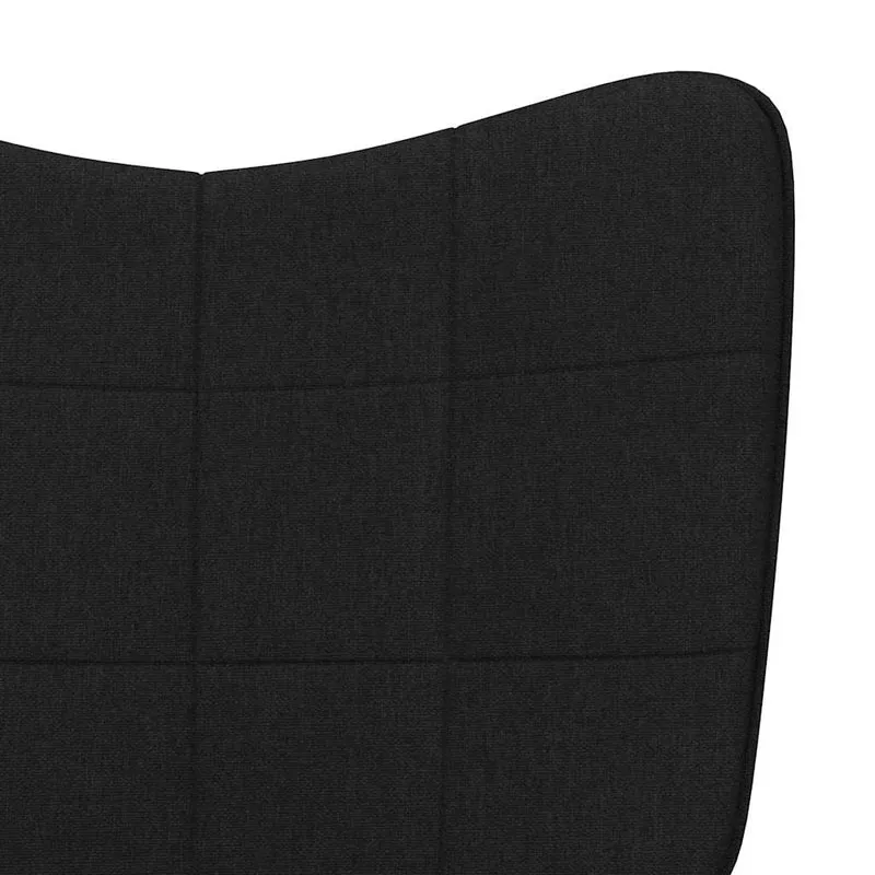 Fauteuil à bascule d'allaitement rembourré relax pour salon en tissu noir DEC029054