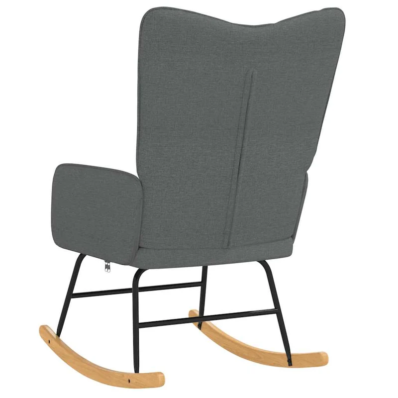 Fauteuil à bascule d'allaitement rembourré relax pour salon en tissu gris foncé DEC028985