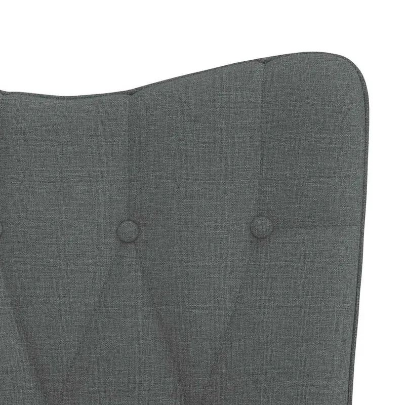 Fauteuil à bascule d'allaitement rembourré relax pour salon en tissu gris foncé DEC028985