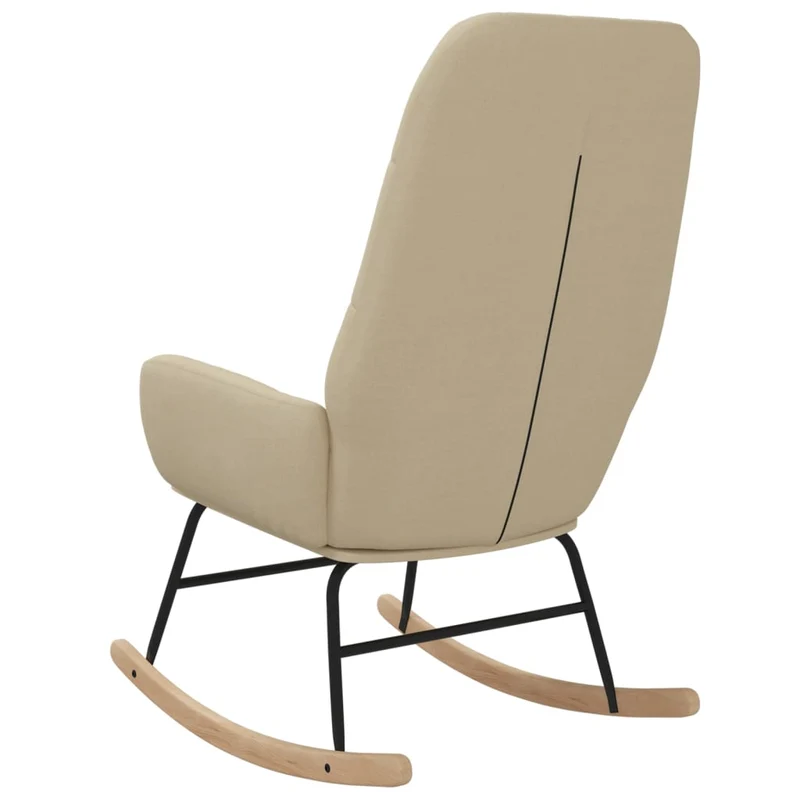 Fauteuil à bascule d'allaitement rembourré relax pour salon en tissu crème DEC028911