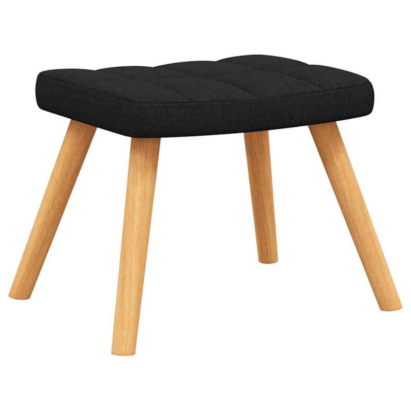 Fauteuil à bascule d'allaitement rembourré relax pour salon avec repose-pieds en tissu noir DEC028880