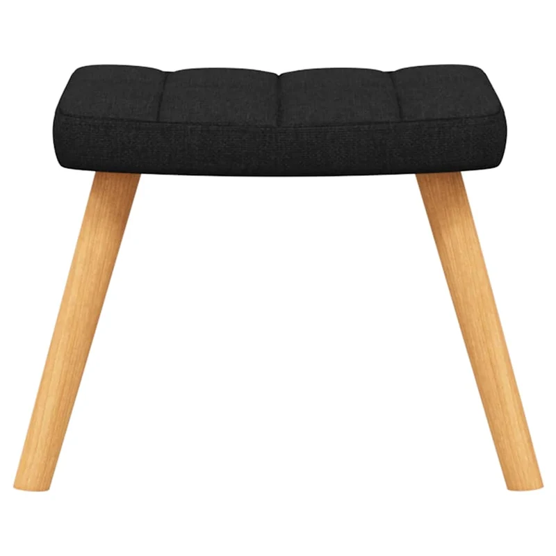 Fauteuil à bascule d'allaitement rembourré relax pour salon avec repose-pieds en tissu noir DEC028880