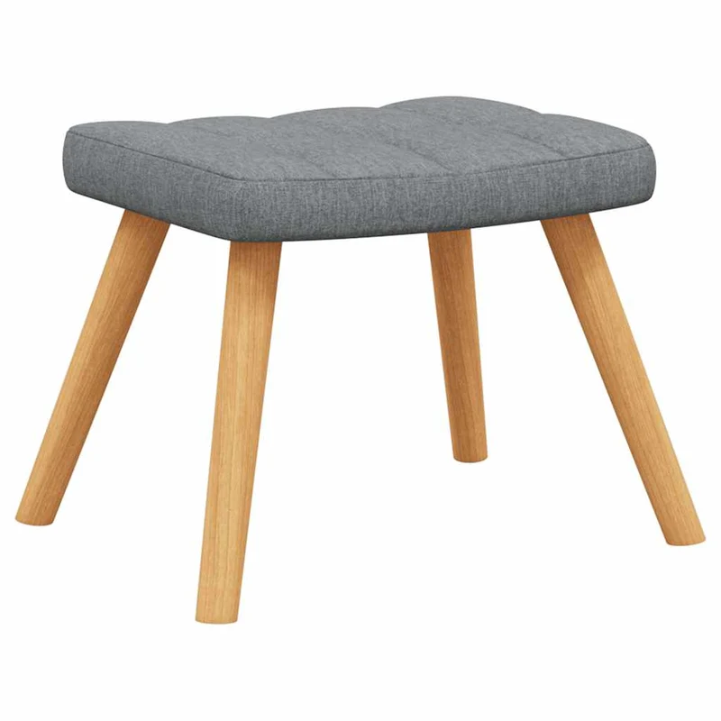 Fauteuil à bascule d'allaitement rembourré relax pour salon avec repose-pieds en tissu gris clair DEC028873