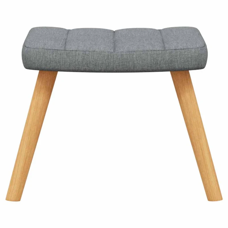 Fauteuil à bascule d'allaitement rembourré relax pour salon avec repose-pieds en tissu gris clair DEC028873