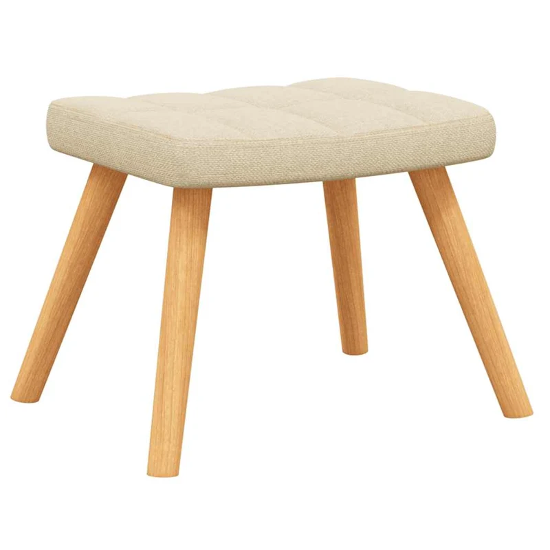 Fauteuil à bascule d'allaitement rembourré relax pour salon avec repose-pieds en tissu crème DEC028870