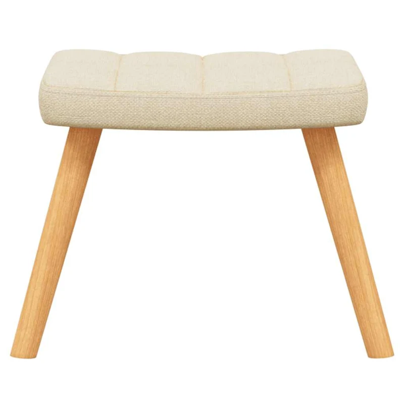 Fauteuil à bascule d'allaitement rembourré relax pour salon avec repose-pieds en tissu crème DEC028870
