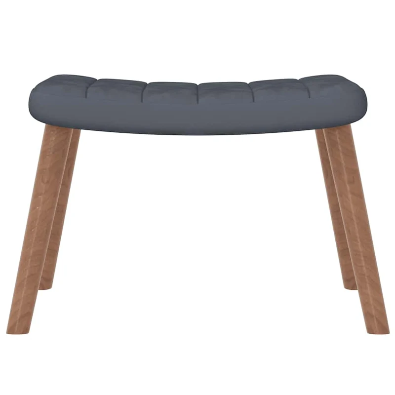 Fauteuil à bascule d'allaitement rembourré relax pour salon avec repose-pied en velours gris DEC028803