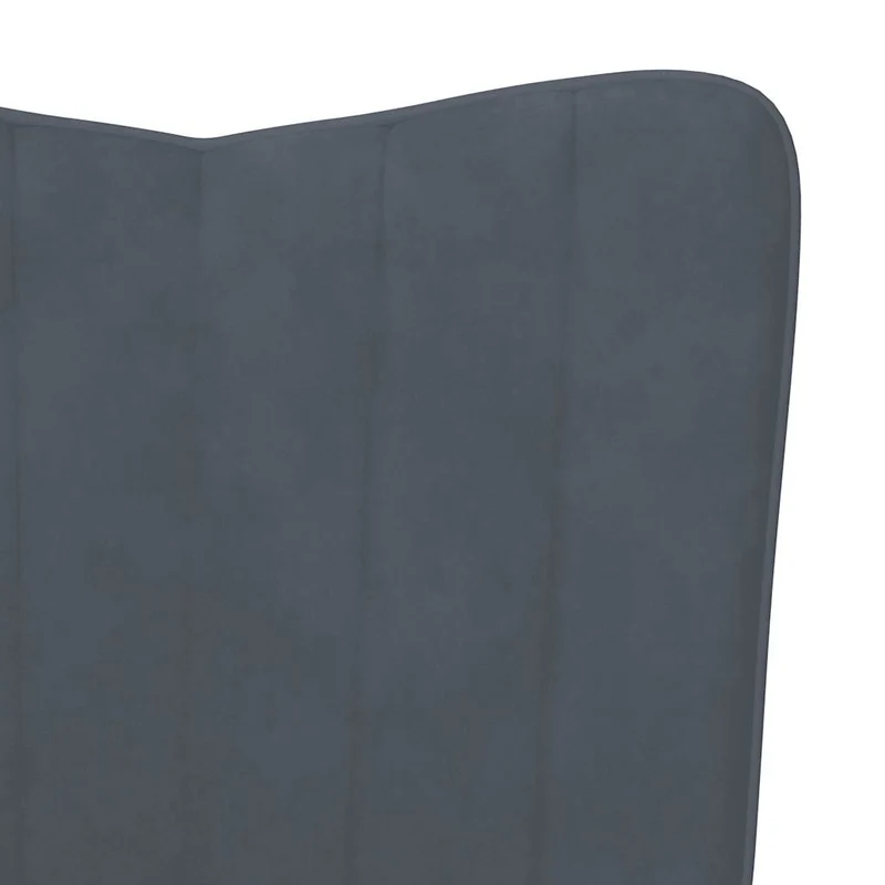 Fauteuil à bascule d'allaitement rembourré relax pour salon avec repose-pied en velours gris DEC028803