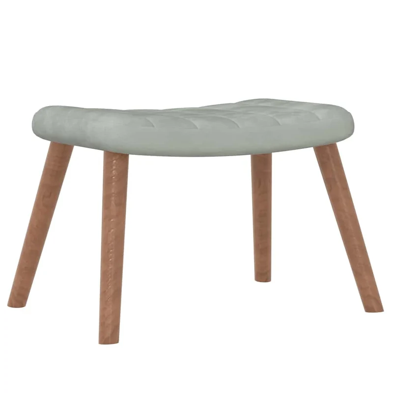 Fauteuil à bascule d'allaitement rembourré relax pour salon avec repose-pied en velours gris DEC028789