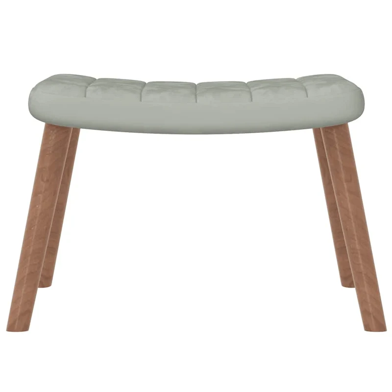 Fauteuil à bascule d'allaitement rembourré relax pour salon avec repose-pied en velours gris DEC028789