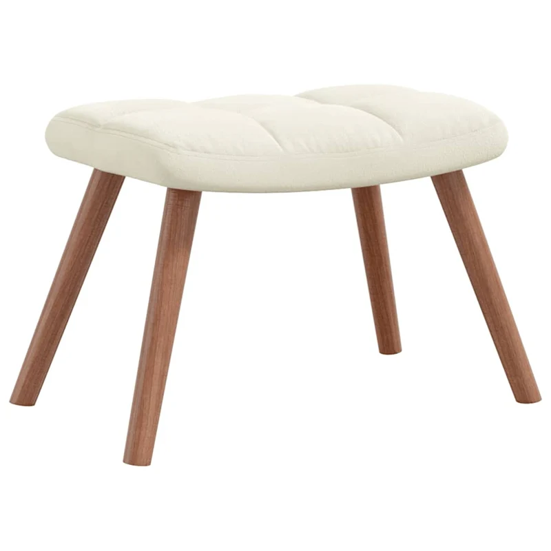 Fauteuil à bascule d'allaitement rembourré relax pour salon avec repose-pied en velours crème DEC028772