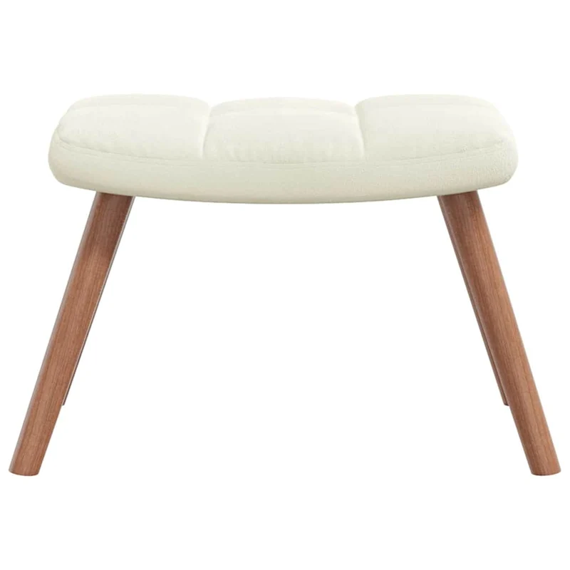 Fauteuil à bascule d'allaitement rembourré relax pour salon avec repose-pied en velours crème DEC028772
