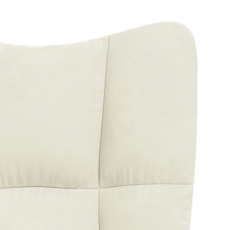 Fauteuil à bascule d'allaitement rembourré relax pour salon avec repose-pied en velours crème DEC028772