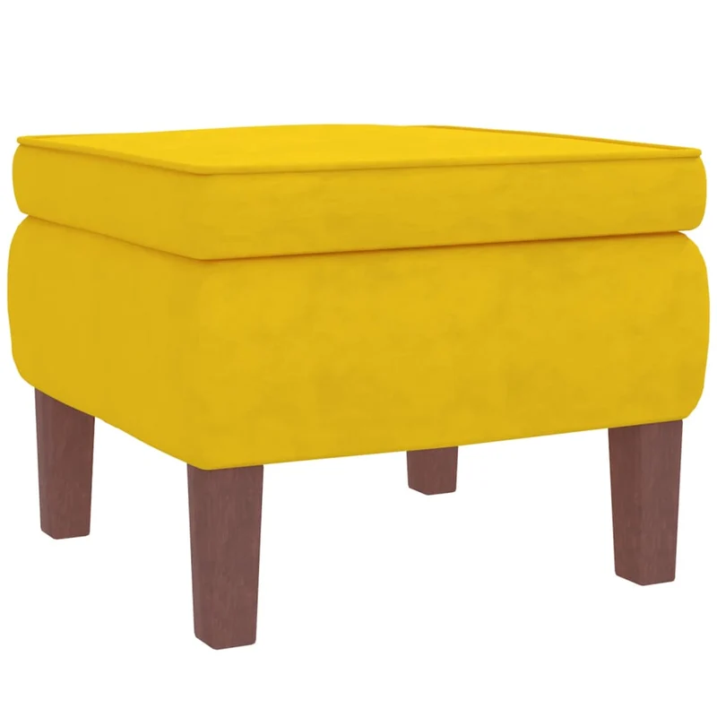 Fauteuil à bascule d'allaitement rembourré avec repose-pieds pieds en bois et siège en velours jaune DEC028760