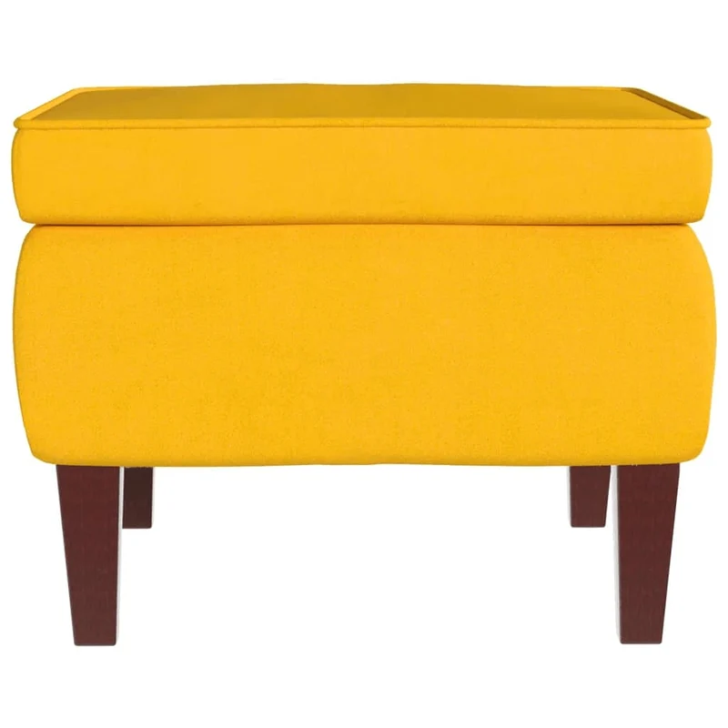 Fauteuil à bascule d'allaitement rembourré avec repose-pieds pieds en bois et siège en velours jaune DEC028760