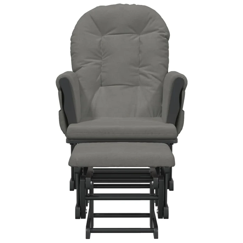 Fauteuil de relaxation chaise berçante d'allaitement avec repose-pieds en tissu gris DEC028743