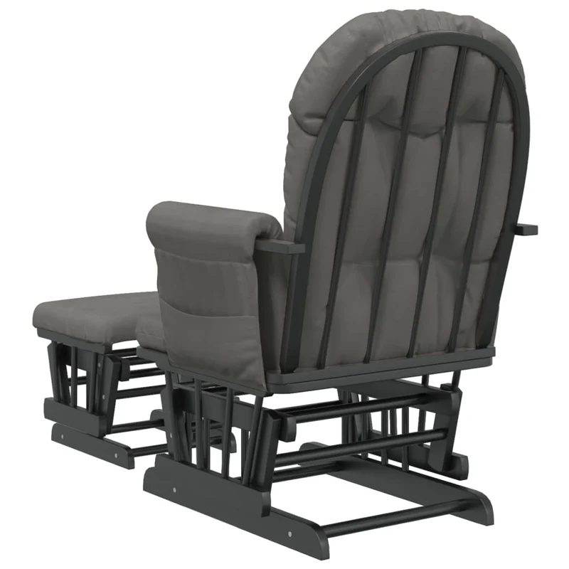 Fauteuil de relaxation chaise berçante d'allaitement avec repose-pieds en tissu gris DEC028743