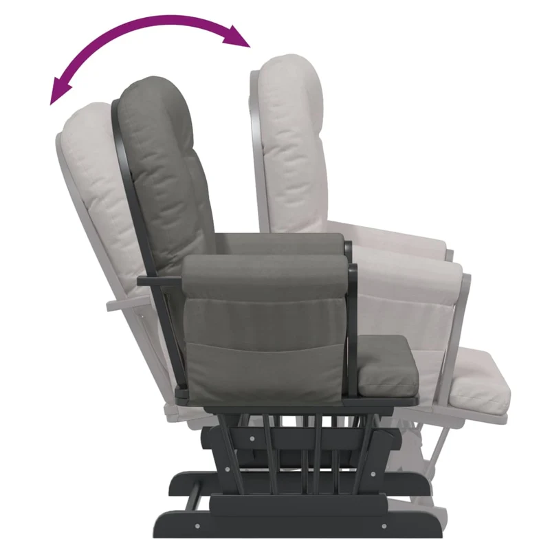Fauteuil de relaxation chaise berçante d'allaitement avec repose-pieds en tissu gris DEC028743