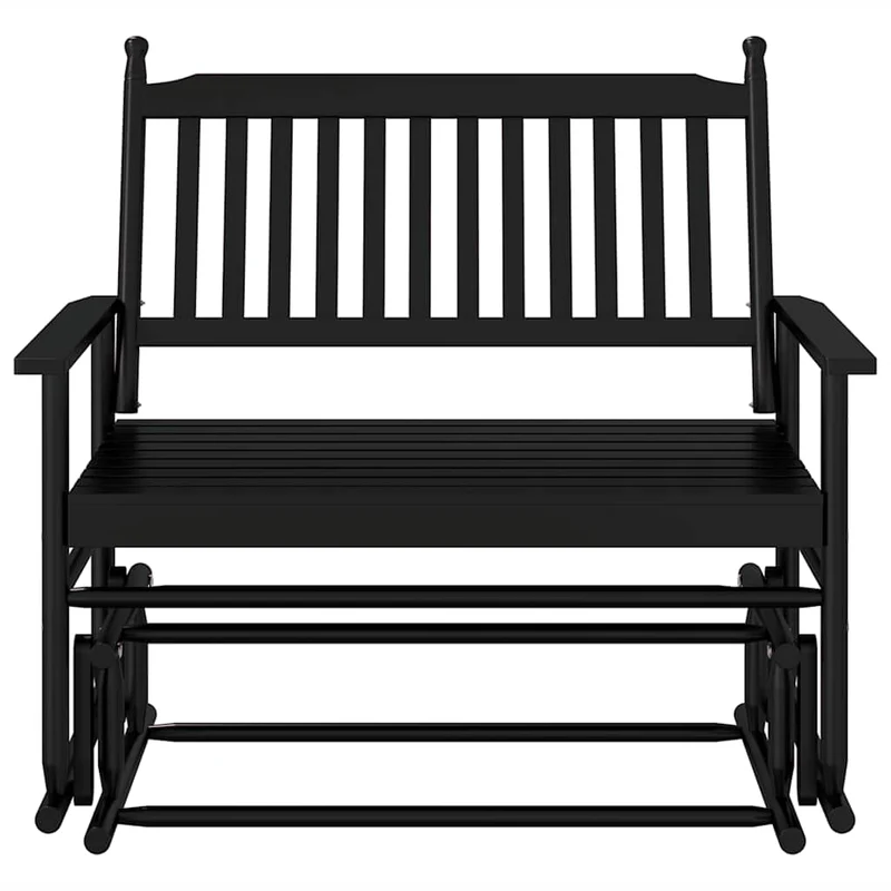 Banc à bascule de jardin 118 x 70 x 104,5 cm en bois de peuplier noir DEC028718