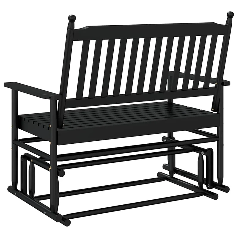 Banc à bascule de jardin 118 x 70 x 104,5 cm en bois de peuplier noir DEC028718
