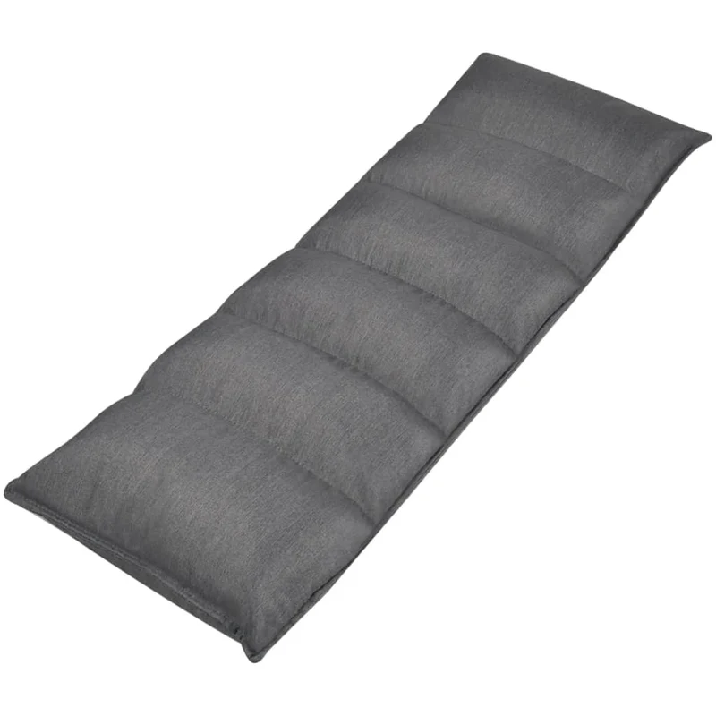 Chaise longue pliable de sol en tissu gris DEC028701
