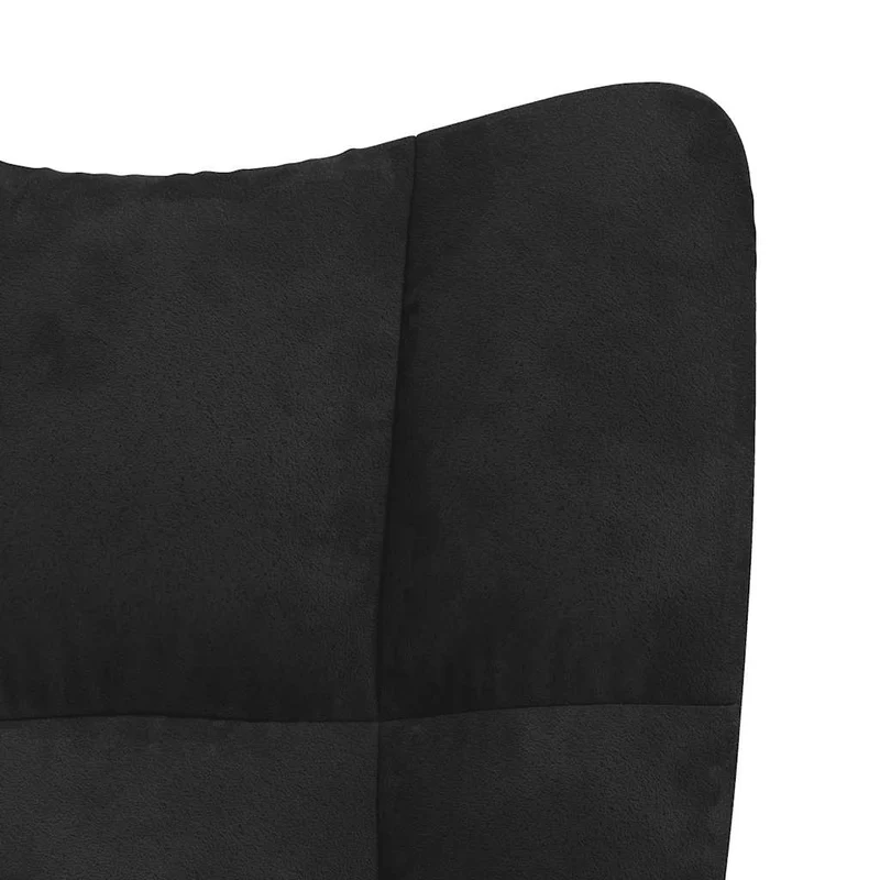 Fauteuil à bascule d'allaitement rembourré relax pour salon en velours noir DEC029064