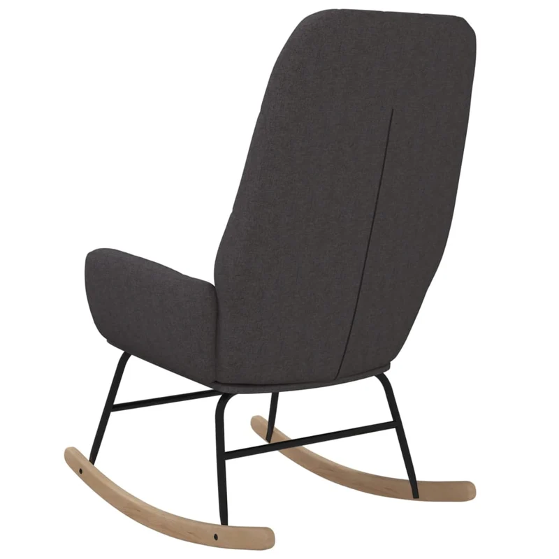 Fauteuil à bascule d'allaitement rembourré relax pour salon en tissu gris foncé DEC028983