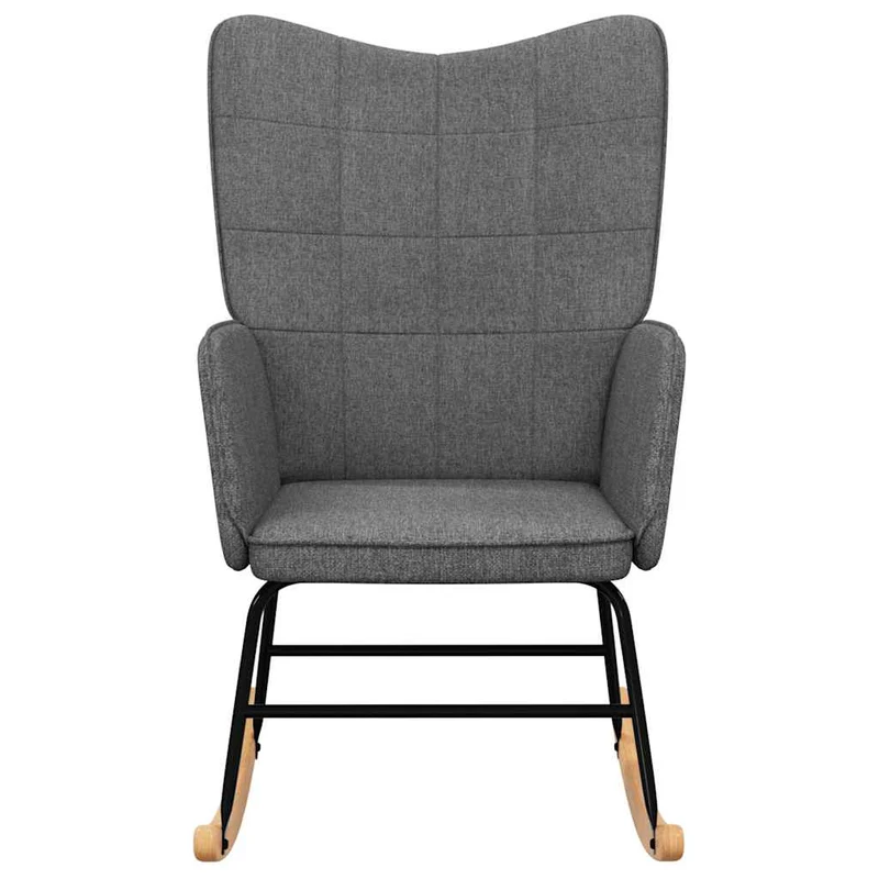 Fauteuil à bascule d'allaitement rembourré relax pour salon en tissu gris foncé DEC028980