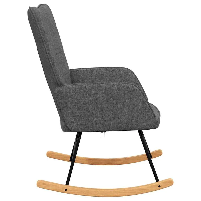 Fauteuil à bascule d'allaitement rembourré relax pour salon en tissu gris foncé DEC028980
