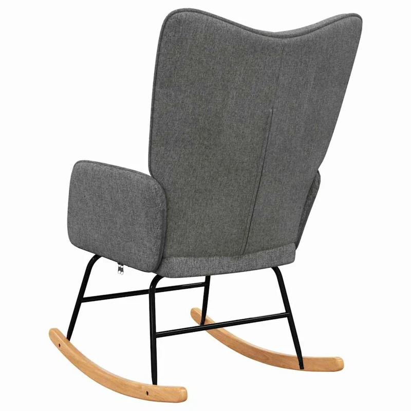 Fauteuil à bascule d'allaitement rembourré relax pour salon en tissu gris foncé DEC028980