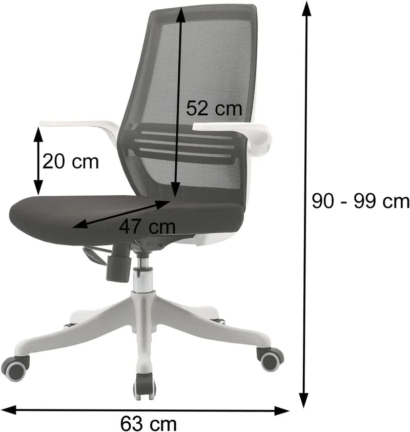 Chaise de bureau ergonomique accoudoirs mécanisme de bascule en maille noir BUR04106