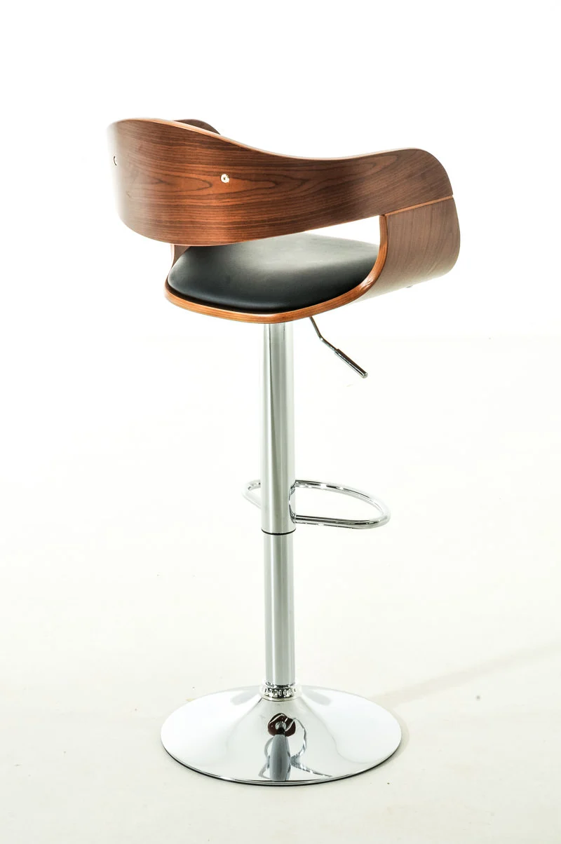 Set de 2 chaises hautes tabouret de bar avec repose-pied design moderne bois et synthétique noir 10_0000788