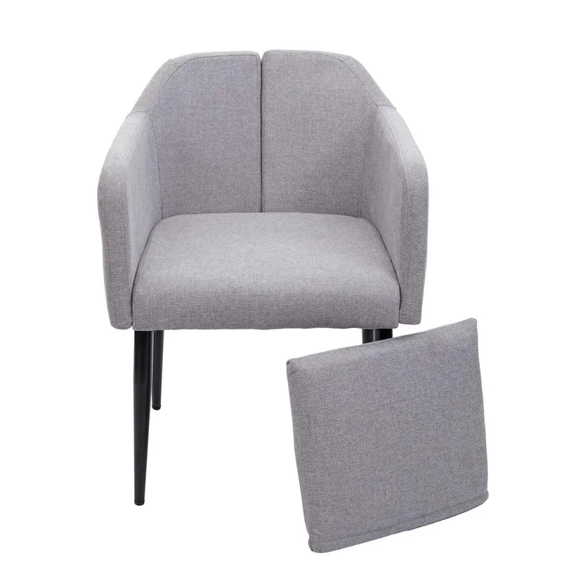 2x chaises de salle à manger cuisineen tissu gris pieds en métal design moderne 04_0000419