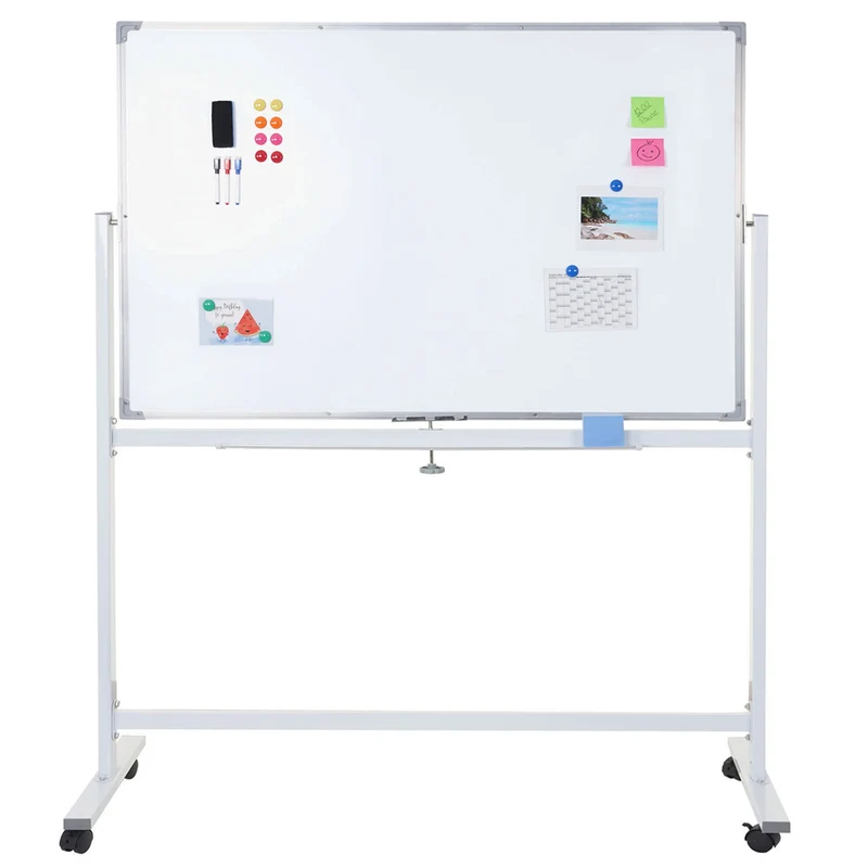 Tableau blanc magnétique tableau d'affichage mobile accessoires inclus 150x100cm 04_0005121