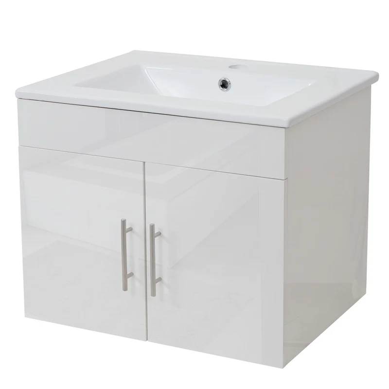Meuble sous-vasque meuble de salle de bain brillant 60cm blanc 04_0001250