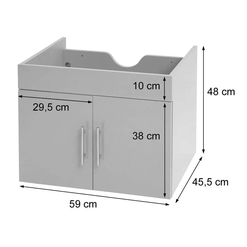 Meuble sous-vasque meuble de salle de bain brillant 60cm blanc 04_0001250