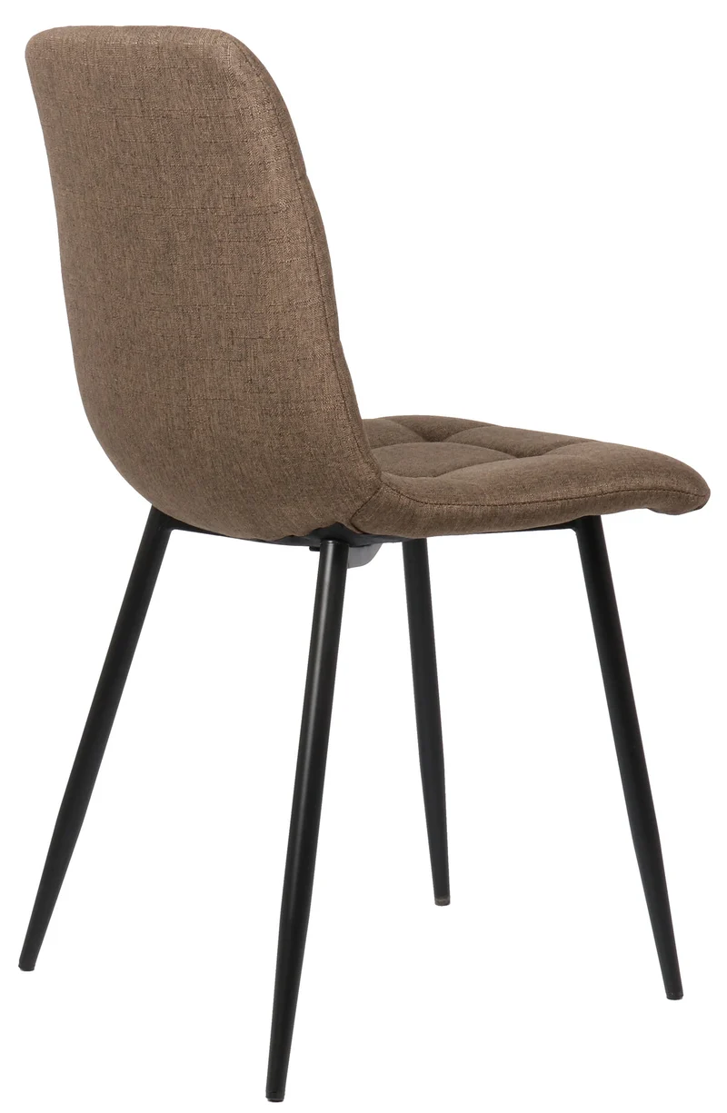 Lot de 2 chaises de salle à manger en tissu marron pieds métal noir mat style moderne CDS101108