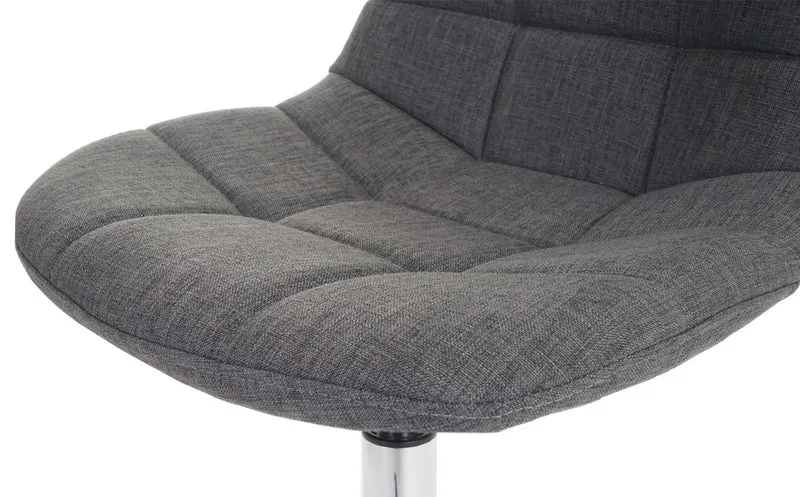 Chaise de salle à manger pivotante design rétro en tissu gris clair pieds chromé 04_0002194