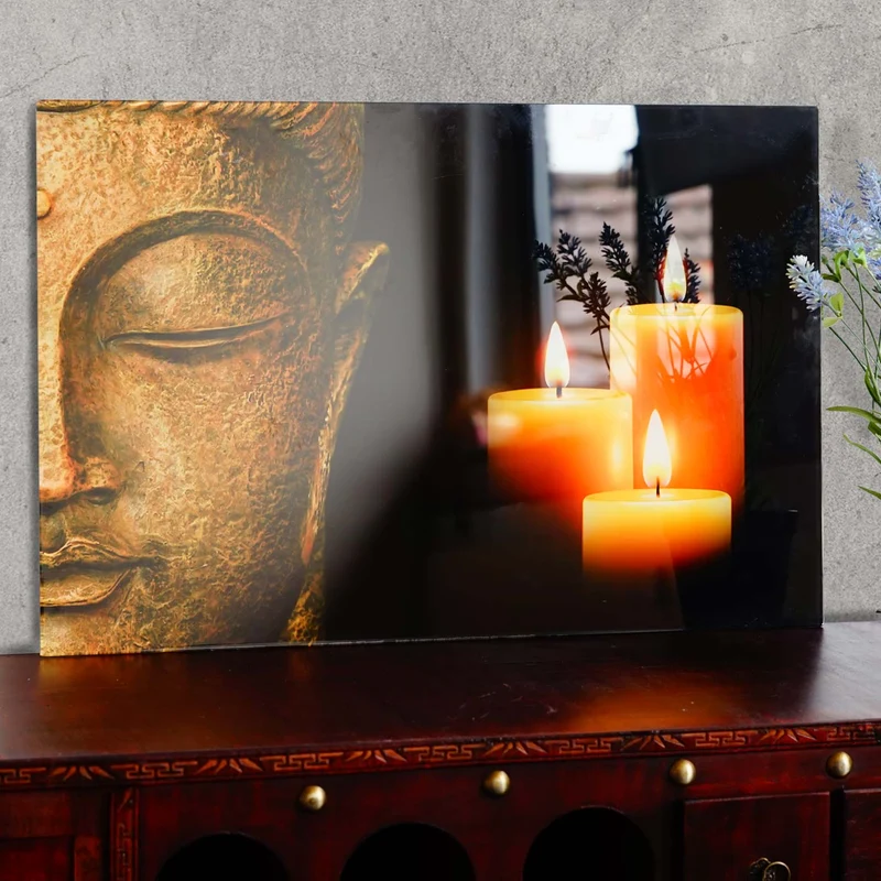 Image sur verre décoration murale 40x60cm motif Bouddha 04_0004143