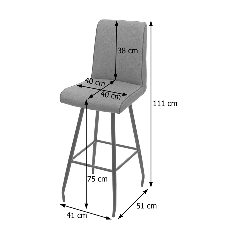 Tabouret de bar avec repose-pieds en acier et tissu marron design moderne 04_0005287