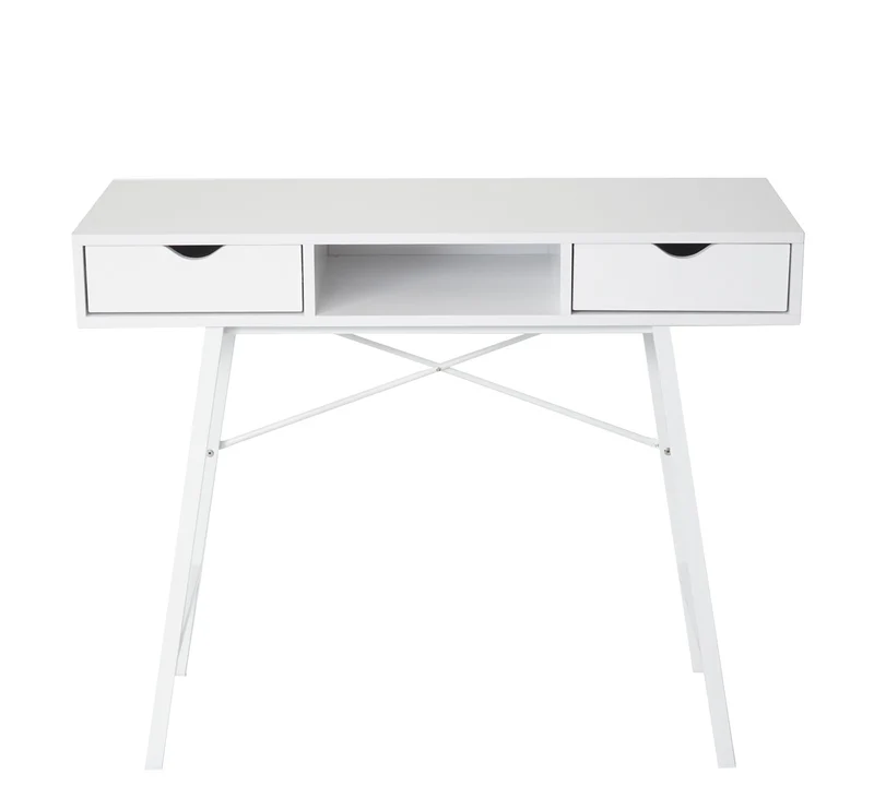Table de bureau console table d'appoint certifiée FSC 100x40cm blanc 04_0005054