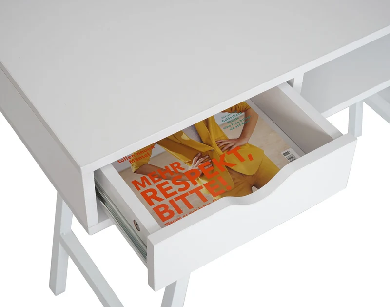 Table de bureau console table d'appoint certifiée FSC 100x40cm blanc 04_0005054