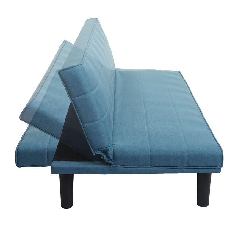 Canapé-lit d'invité convertible fonction couchage tissu bleu 04_0001619