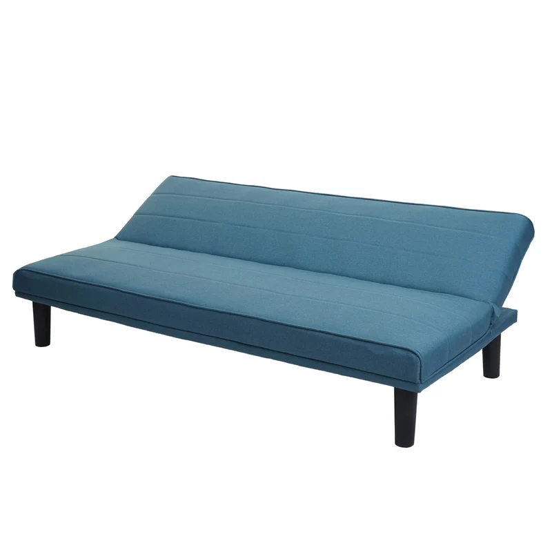 Canapé-lit d'invité convertible fonction couchage tissu bleu 04_0001619