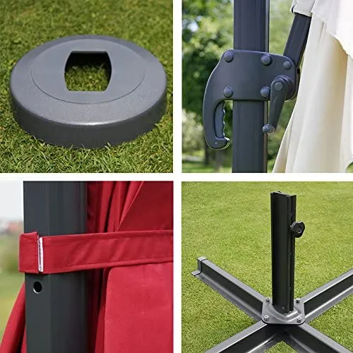 Parasol de restauration 3x3m (Ø4,24m) polyester/aluminium 23kg anthracite sans support 04_0003326