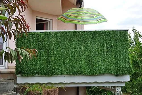 Brise-vue clôture haie artificielle pour balcon revêtement de protection contre le vent pour balcon et terrasse 300x150cm sapin clair 04_0001076