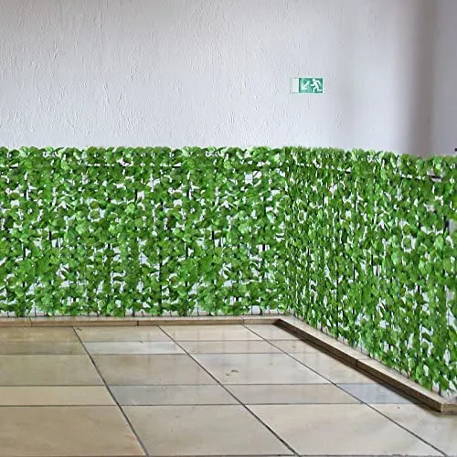 Brise-vue clôture haie artificielle pour balcon revêtement de protection contre le vent pour balcon et terrasse 300x100cm feuille brillante 04_0001074